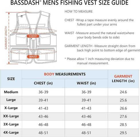 BASSDASH Men's Women's Utility Fishing Cargo Vest Outdoor Safari Photography Work Vest with Multi Pockets Mesh Back FV14 in Kuwait