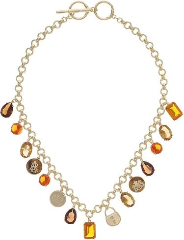 Lauren Ralph Lauren Multi Stone Frontal Necklace Gold/Topaz Multi One Size in Saudi Arabia