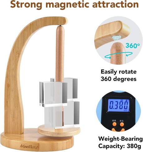 ULOI Crochet Yarn Holder - Upgrade with Crochet Accessories Storage Attachment, Magnetic Wooden Yarn Storage for Knitting Accessories, Perfect for Crocheting and Knitting Projects, Mahogany Finish in Saudi Arabia