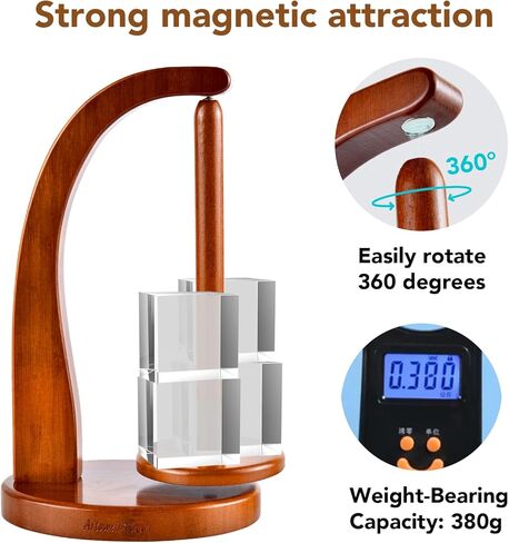ULOI Crochet Yarn Holder - Upgrade with Crochet Accessories Storage Attachment, Magnetic Wooden Yarn Storage for Knitting Accessories, Perfect for Crocheting and Knitting Projects, Mahogany Finish in Saudi Arabia