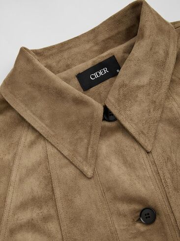 CIDER Suede Collar Soild Pocket Jacket in Saudi Arabia