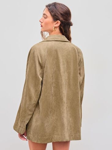 CIDER Suede Collar Soild Pocket Jacket in Saudi Arabia