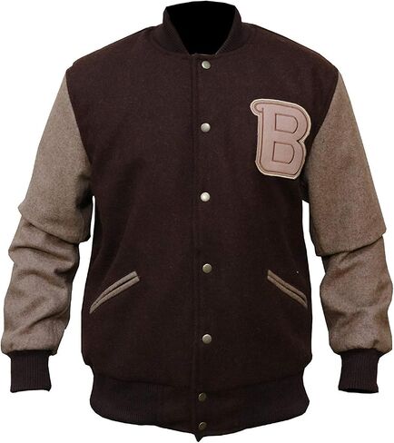 Hotline Miami Jacket Bomber Varsity Brown Racing Wool Letterman B Patch Jacket in Saudi Arabia
