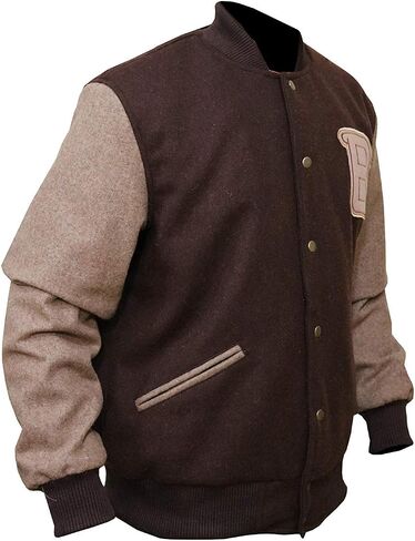 Hotline Miami Jacket Bomber Varsity Brown Racing Wool Letterman B Patch Jacket in Saudi Arabia