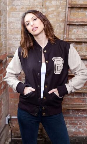 Hotline Miami Jacket Bomber Varsity Brown Racing Wool Letterman B Patch Jacket in Saudi Arabia