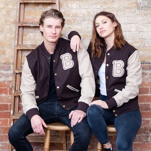 Hotline Miami Jacket Bomber Varsity Brown Racing Wool Letterman B Patch Jacket in Saudi Arabia