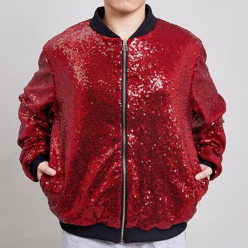 YIYI Sequin Mens Jacket Bomber Sparkly Varsity Glitter Jacket Lightweight Party Outwear Coat Birthday Holiday Clothes in Saudi Arabia