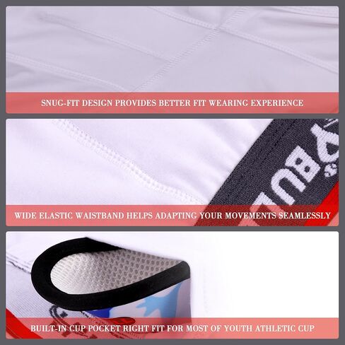 Cup Underwear Youth Boys Briefs with Soft Protective Athletic Cup for Baseball, Football, Lacrosse in Saudi Arabia