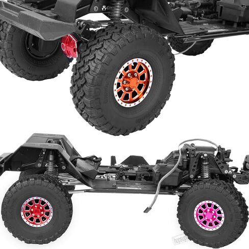 إطارات عجلة ألومنيوم 1.9 Beadlock شديدة التحمل لـ 1/10 Axia1 SCX10 SCX10 II 90046 SCX10 III TRX4 D90. حافة عجلة Aolly 1.9 بوصة حافة محور عجلة Beadlock (4 قطع برتقالية) in Saudi Arabia