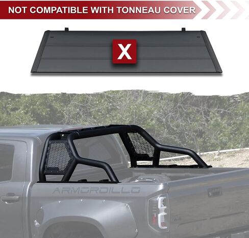 ARMORDILLO CR1 Roll Bar Chase Rack for 1/2 Ton Full Size Truck|LED Light Mounts|04-24 F150 F-150|07-18 Silverado Sierra 1500|07-24 Tundra|04-24 Titan|19-24 Ram 1500|8729618 Chase Bar - Textured Black in Saudi Arabia