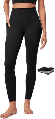 IUGA Compression Leggings with Pockets for Women Tummy Control Leggings No Front Seam Workout High Waist Yoga Pants in Kuwait