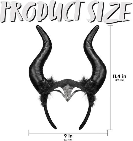 Spooktacular Creations Halloween Devil Horns Headband، Black Devil Ram Horns Headgear، Demon Dragon Horns أغطية الرأس للأطفال البالغين الهالوين الشيطان الشيطان زي الحفلات التنكرية الملحقات in Saudi Arabia