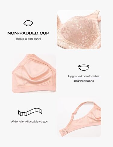 Deyllo Women's Full Coverage Plus Size Comfort Minimizer Bra Wirefree Non Padded in Saudi Arabia