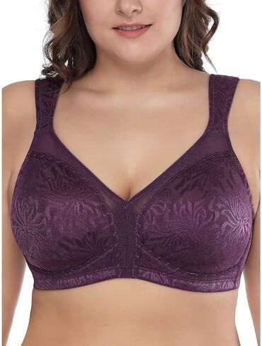 Deyllo Women's Full Coverage Plus Size Comfort Minimizer Bra Wirefree Non Padded in Saudi Arabia