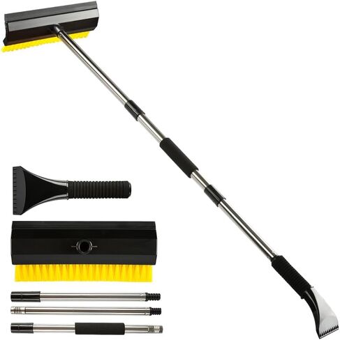 46.5" Car Ice Scraper and Snow Brush with Foam Grip,3-in-1 Ice Scrapers for Car Windshield, Effortless Winter Vehicle Maintenance Extension for Cars, Trucks, and SUVs in Saudi Arabia