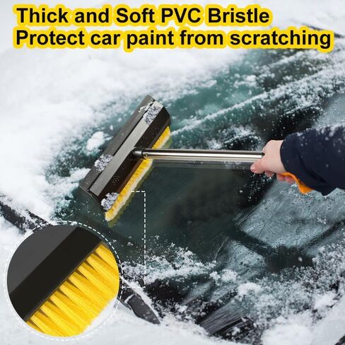 46.5" Car Ice Scraper and Snow Brush with Foam Grip,3-in-1 Ice Scrapers for Car Windshield, Effortless Winter Vehicle Maintenance Extension for Cars, Trucks, and SUVs in Saudi Arabia