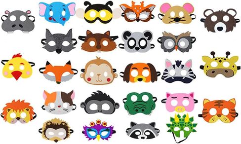 Jtnohx Felt Animal Masks, 10 Pcs Halloween Mask for Kids, Animal Costume for Birthday Party Supplies in Saudi Arabia