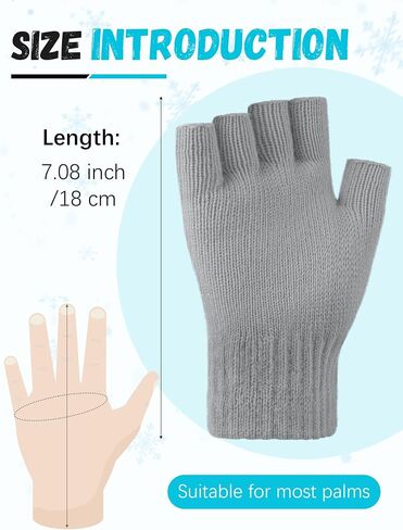 Glooarm 2 Pairs Fingerless Gloves for Women Men Winter Thick Caremere Warm Knit Gloves Stretchy Unisex Adults Gloves in Saudi Arabia