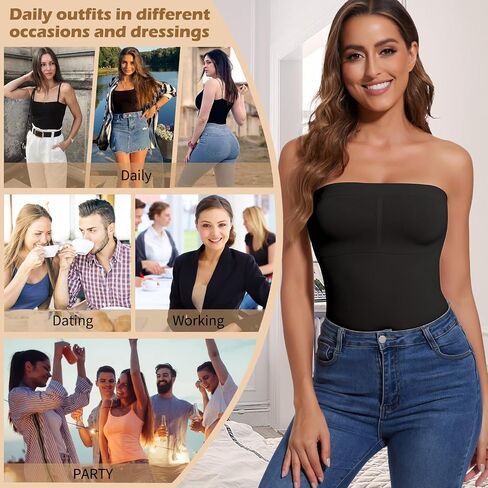 JOYSHAPER Strapless Shapewear Tank Top for Women Tummy Control Shapewear Camisole Compression Tube Top Long Bandeau Shaper in Saudi Arabia
