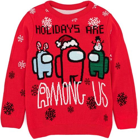Among Us Christmas Jumper Kids Boys Imposter Crewmates Knitted Sweater in Saudi Arabia