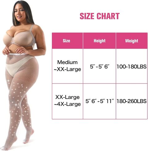Plus Size Rhinestone Sparkly Fishnet Stockings Glitter Pantyhose High Waist Small Mesh Stockings, Value Pack of 2 in Kuwait