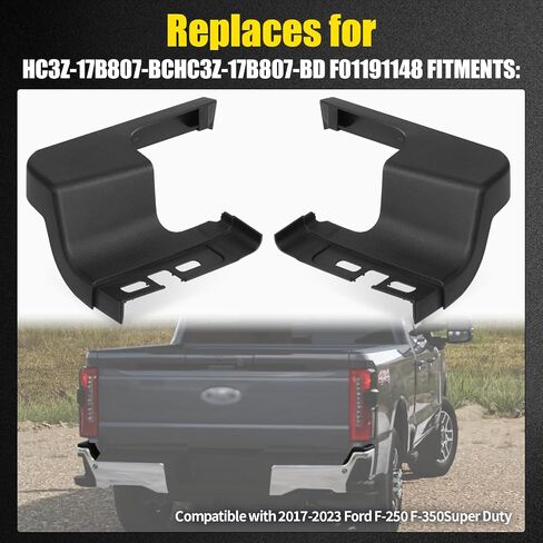 لوحة نهاية المصد الخلفي من Yiboinka متوافقة مع 2017 2018 2019 2020 2021 2022 2023 Ford F250 F350 Super Duty تحل محل FO1191148 HC3Z17B807BC (زوج واحد) in Saudi Arabia
