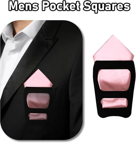 Pocket Squares for Men, 11.81'' Mens Womens Handkerchiefs with Pocket Square Holder for Suits Wedding Party Business in Kuwait