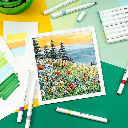 Ohuhu Alcoohol Markers Brush Chisel 48 Colors for Beginner Great Value Pack in Kuwait