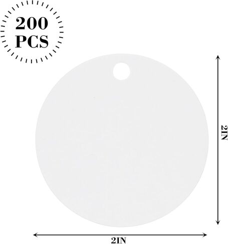 SallyFashion 200PCS Round Gift Tags, Colorful Gift Tags with String 2 inch Hang Tags Clothing Tags for Gifts Wrapping Craft Project Wedding Favors in Kuwait