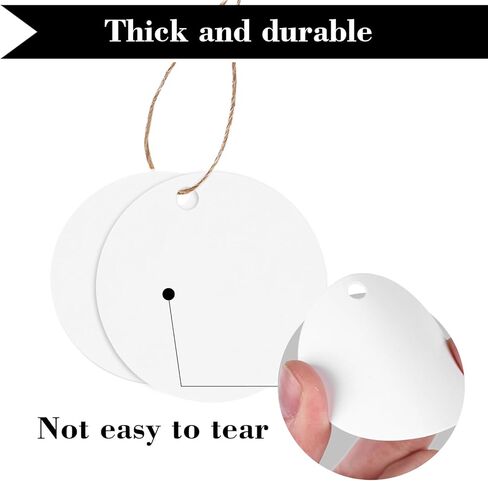 SallyFashion 200PCS Round Gift Tags, Colorful Gift Tags with String 2 inch Hang Tags Clothing Tags for Gifts Wrapping Craft Project Wedding Favors in Kuwait