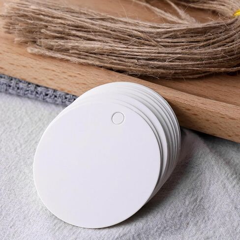 SallyFashion 200PCS Round Gift Tags, Colorful Gift Tags with String 2 inch Hang Tags Clothing Tags for Gifts Wrapping Craft Project Wedding Favors in Kuwait