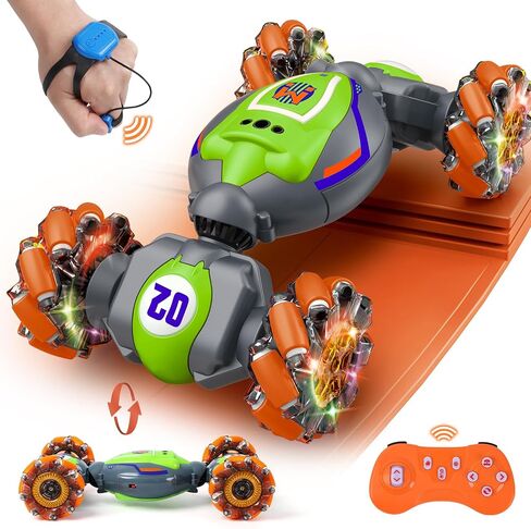 Gesture Sensing RC Stunt Car - Boys Toys Age 6-8-12, 4WD Hand Controlled Remote Control Twist Car with Light & Music, Cool Birthday Presents and Ideas Gifts for Kids Age 7 9 10 11 12 Years Old in Kuwait