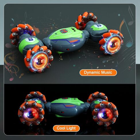 Gesture Sensing RC Stunt Car - Boys Toys Age 6-8-12, 4WD Hand Controlled Remote Control Twist Car with Light & Music, Cool Birthday Presents and Ideas Gifts for Kids Age 7 9 10 11 12 Years Old in Kuwait