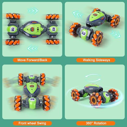Gesture Sensing RC Stunt Car - Boys Toys Age 6-8-12, 4WD Hand Controlled Remote Control Twist Car with Light & Music, Cool Birthday Presents and Ideas Gifts for Kids Age 7 9 10 11 12 Years Old in Kuwait