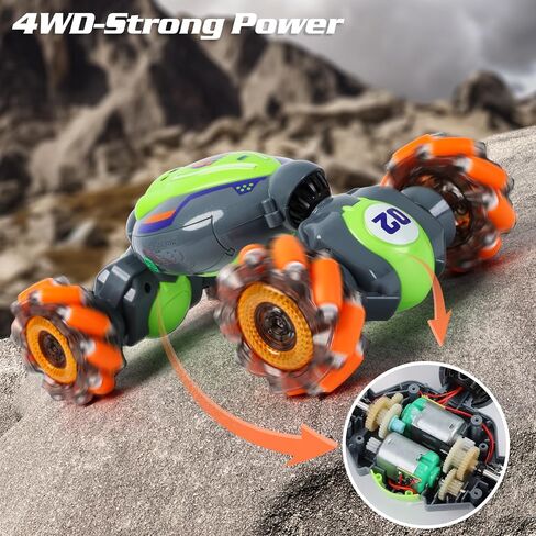 Gesture Sensing RC Stunt Car - Boys Toys Age 6-8-12, 4WD Hand Controlled Remote Control Twist Car with Light & Music, Cool Birthday Presents and Ideas Gifts for Kids Age 7 9 10 11 12 Years Old in Kuwait