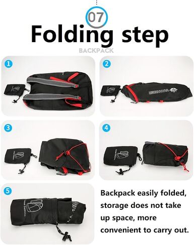levayhill 16L Hiking-Daypack, Water-Resistant-Lightweight Foldable Travel Backpacks, Camping Outdoor Backpack Carry-on Bag in Kuwait