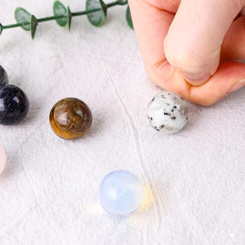 MCPINKY 30PCS Natural Minerals Stones and Marbles, Colorful Natural Raw Stones Bulk for Healing, Meditation, Wicca Reiki, Handmade, Kids Game and Home Decor in Kuwait