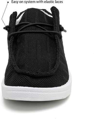 Betrue Kids Boys Girls Breathable Loafers Slip-On Casual Canvas Boat Shoes Lightweight Lace Up Loafers(Little Kid/Big Kid) in Saudi Arabia