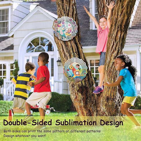 6 Pack 8 Inch Sublimation Wind Spinner Blanks,3D Aluminum Wind Spinners Hanging Wind Spinners for Yards & Gardens（Round） in Saudi Arabia