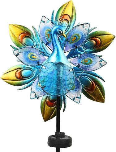 Peacock Wind Spinner, 360 Degree Rotation Kinetic Wind Spinner Metal Outdoor Wind Spinner with 4 Prong Stake Waterproof Wind Sculptures & Spinners for Garden, Yard, Lawn Decor in Saudi Arabia