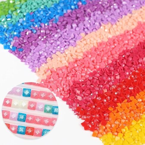 Sugar Dust Drills Diamond Painting Beads, Diamond Art Beads for Diamond Painting Accessories 20 Colors 20000PCS Square Diamond Painting Diamonds, Diamond Painting Drills for Diamond Bead Art in Saudi Arabia