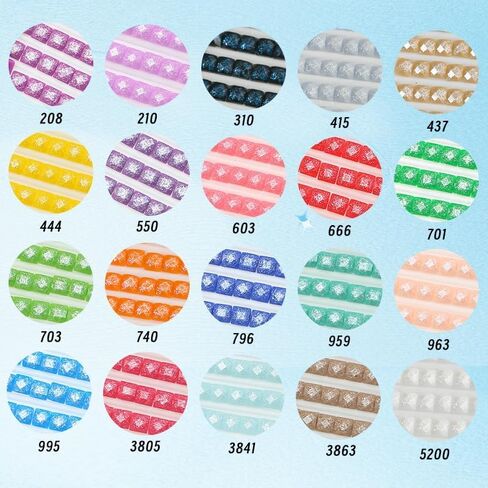 Sugar Dust Drills Diamond Painting Beads, Diamond Art Beads for Diamond Painting Accessories 20 Colors 20000PCS Square Diamond Painting Diamonds, Diamond Painting Drills for Diamond Bead Art in Saudi Arabia