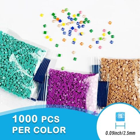 Sugar Dust Drills Diamond Painting Beads, Diamond Art Beads for Diamond Painting Accessories 20 Colors 20000PCS Square Diamond Painting Diamonds, Diamond Painting Drills for Diamond Bead Art in Saudi Arabia