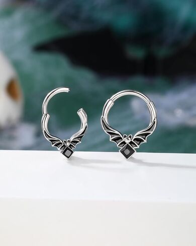 COCHARM هالوين الحاجز خواتم 16 جرام الخفافيش الحاجز مجوهرات لذيذ اللولب Daith أقراط للنساء الفولاذ المقاوم للصدأ اللولب Daith ثقب المجوهرات in Saudi Arabia