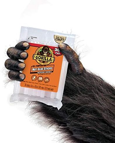 Gorilla Hot Glue Sticks for Glue Gun, 4" Long, 180 Count - Clear Drying, All-Temperature Glue Gun Sticks - Includes Westlake Art Embroidery Scissors, Easy to Use [Pack of 6] in Saudi Arabia