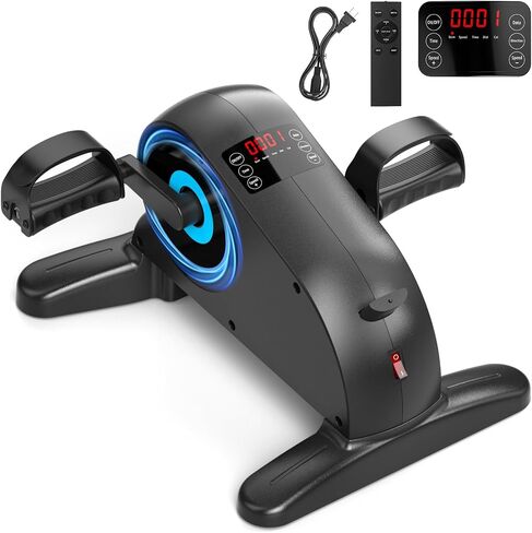 Motorized Under Desk Bike Pedal Exerciser, LUBBYGIM Electric Mini Exercise Bike for Seniors Rehab Training, Arm/Leg Fitness & Physical Therapy, 12 Adjustable Speed & ‎2024 Upgraded Version in Saudi Arabia