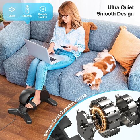 Motorized Under Desk Bike Pedal Exerciser, LUBBYGIM Electric Mini Exercise Bike for Seniors Rehab Training, Arm/Leg Fitness & Physical Therapy, 12 Adjustable Speed & ‎2024 Upgraded Version in Saudi Arabia