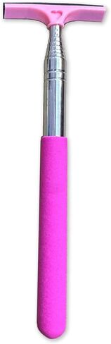 Car Rearview Mirror Wiper, Retractable Auto Glass Squeegee, Water Cleaner with Telescopic Long Rod, Portable Cleaning Tool for All Vehicles, Universal Automotive Accessories (Pink) in Saudi Arabia