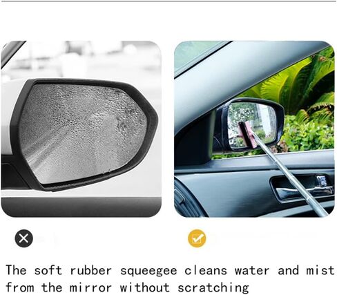 Car Rearview Mirror Wiper, Retractable Auto Glass Squeegee, Water Cleaner with Telescopic Long Rod, Portable Cleaning Tool for All Vehicles, Universal Automotive Accessories (Pink) in Saudi Arabia
