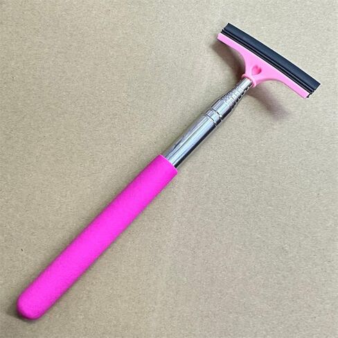 Car Rearview Mirror Wiper, Retractable Auto Glass Squeegee, Water Cleaner with Telescopic Long Rod, Portable Cleaning Tool for All Vehicles, Universal Automotive Accessories (Pink) in Saudi Arabia